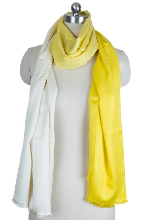 Saachi Two-tone Cashmere & Silk Scarf In Yellow