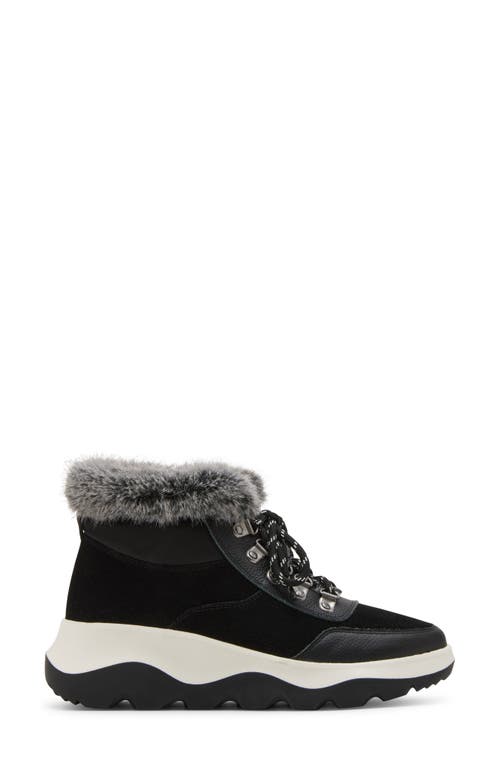 Blondo Ante Waterproof Faux Fur Trim Boot In Black Suede