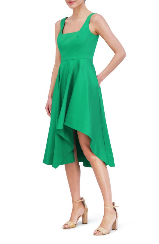 Shop Eliza J Asymmetric Mikado Cocktail Dress In Emerald