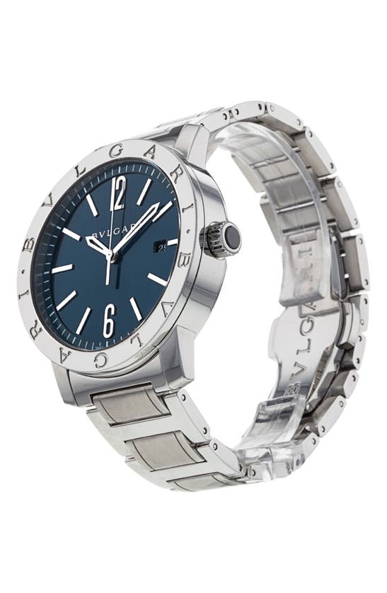 Shop Watchfinder & Co. Bvlgari  Bvlgari Bracelet Watch, 41mm In Silver / Blue