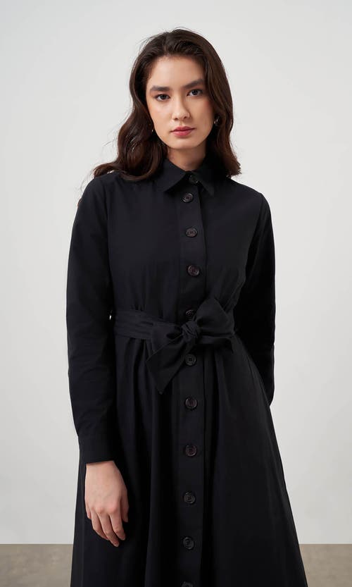 Shop Mizalle Button Up Belted Dress In Black