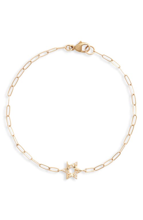 Shop Anzie Pavé Star Of David Pendant Bracelet In Yellow Gold