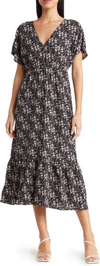 WISHLIST Floral Print Midi Dress | Nordstromrack