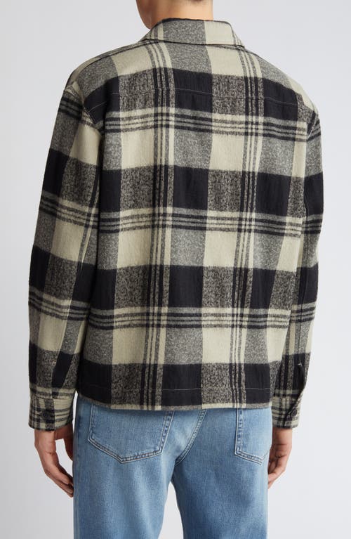 Shop Frame Spring Plaid Zip Shirt Jacket In Smoke Beige/noir