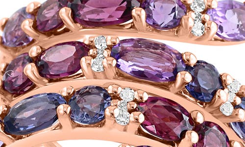 Effy 14k Rose Gold Gemstone & Diamond Snake Ring In Rose Gold/multi
