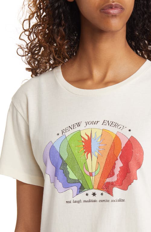 Shop Golden Hour Rainbow Renew Energy Cotton Graphic T-shirt In Washed Marshmallow