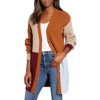 Ceny Colorblock Long Cardigan, Metallic