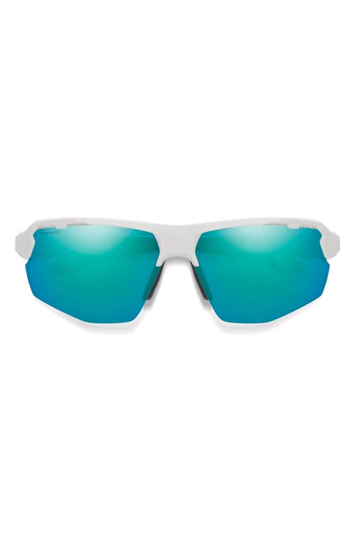 Smith Resolve Photochromic 70mm ChromaPop Oversize Shield Sunglasses in White /Opal Mirror at Nordstrom
