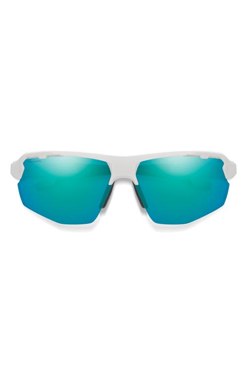 Smith Resolve Photochromic 70mm Chromapop™ Oversize Shield Sunglasses In White/opal Mirror