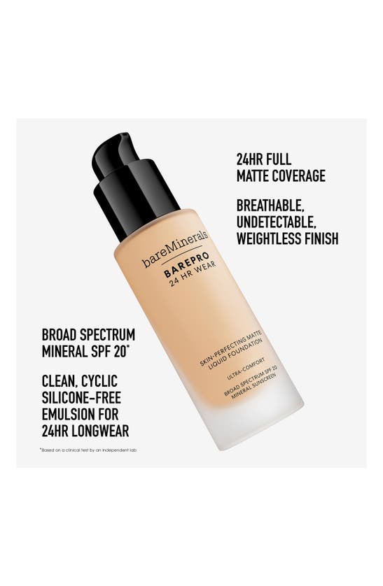 Shop Bareminerals Barepro 24hr Wear Skin-perfecting Matte Liquid Foundation Mineral Spf 20 Pa++ In Deep 61 Cool