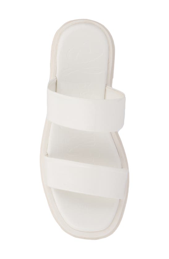 Olivia Miller Tempting Platform Slide Sandal In White