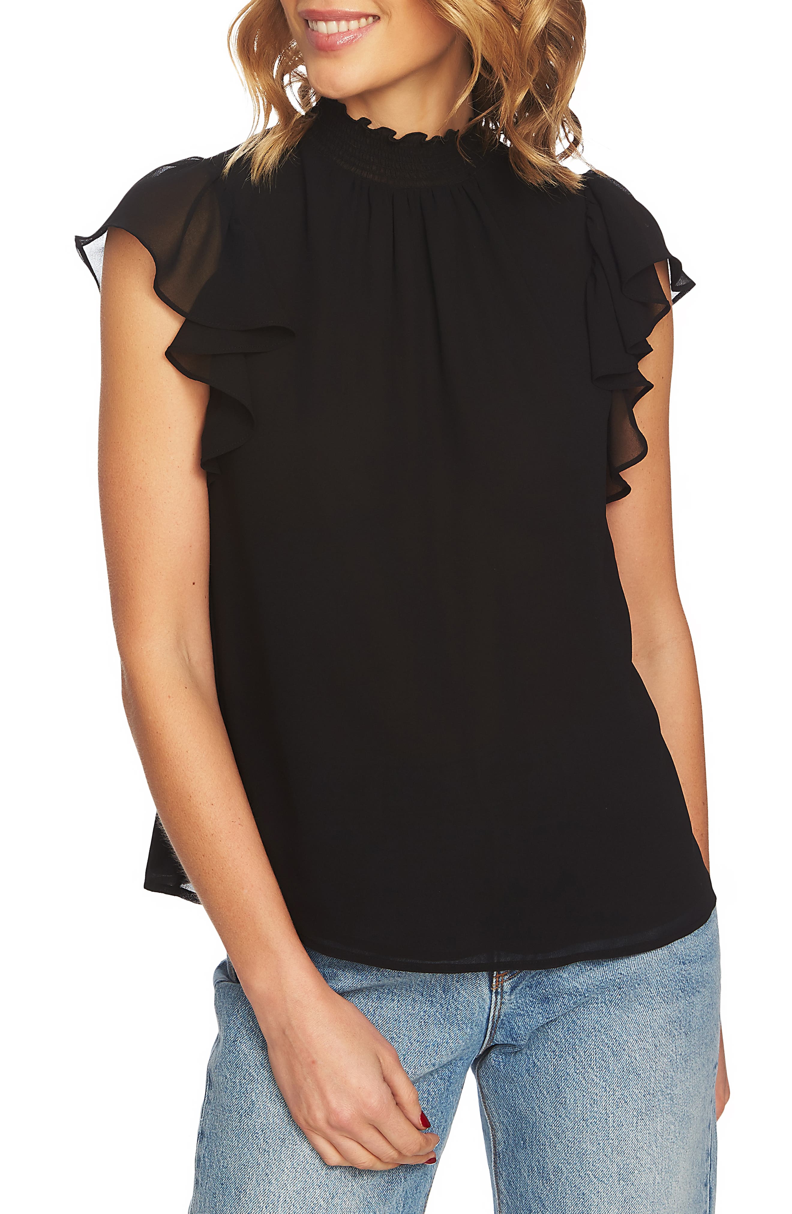 1 state ruffle sleeve top