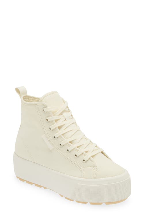 Superga 2708 High Top Platform Sneaker in Beige Nat-Favorio-Pearl Gum 