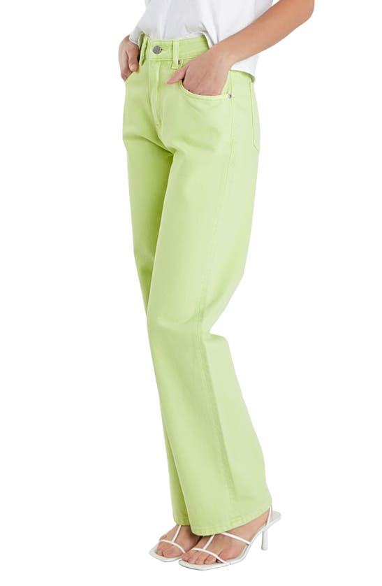 English Factory Wide Leg Jeans In Lime Green