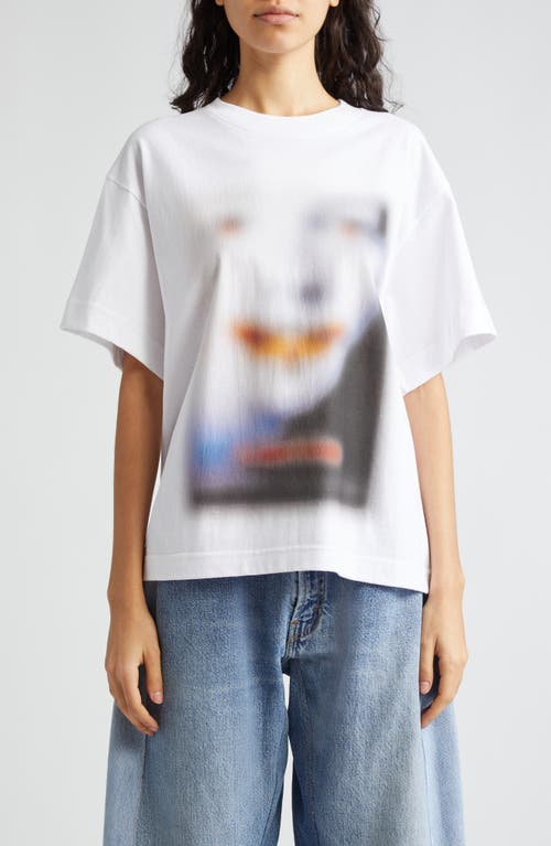 Out of Focus Silence Cotton Graphic T-Shirt in White