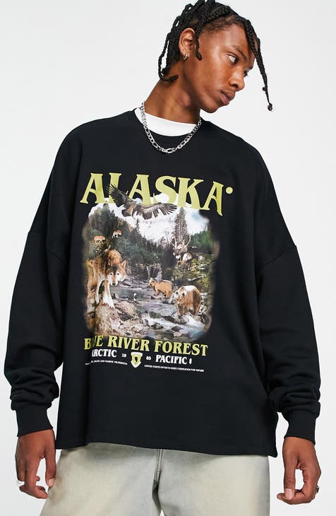 ASOS DESIGN Oversize Alaska Graphic Sweatshirt | Nordstrom
