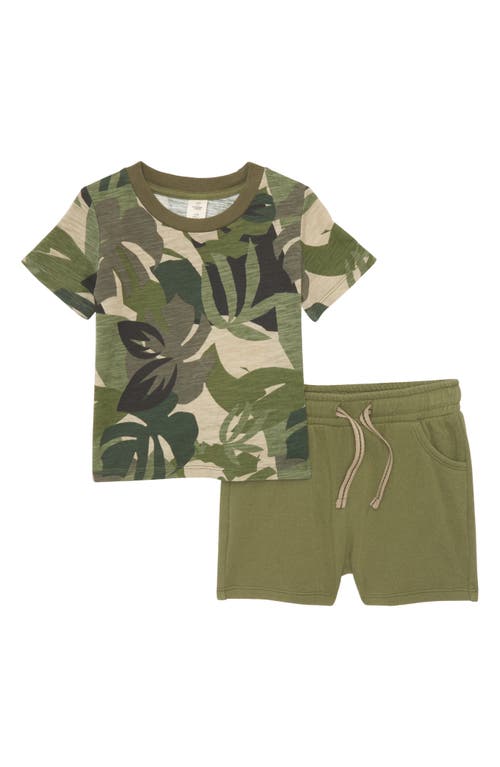 Tucker + Tate Easy Peasy T-Shirt & Shorts Set in Olive Branch Fern Haven Camo