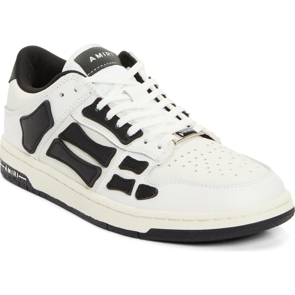 Amiri 'skel Top Low' White And Black Sneaker With Logo Patch On The Tongue And Contrasting Details On The In White Black