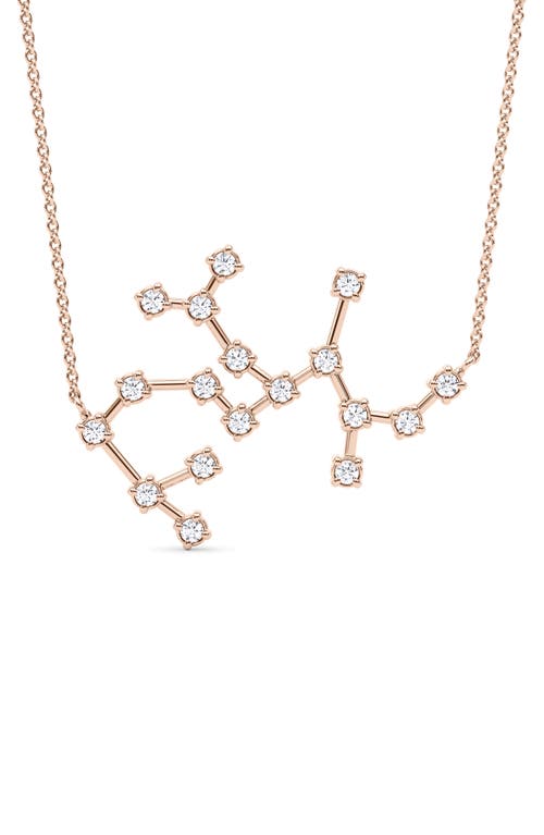 Sagittarius Constellation Lab Created Diamond Necklace in 18K Rose Gold