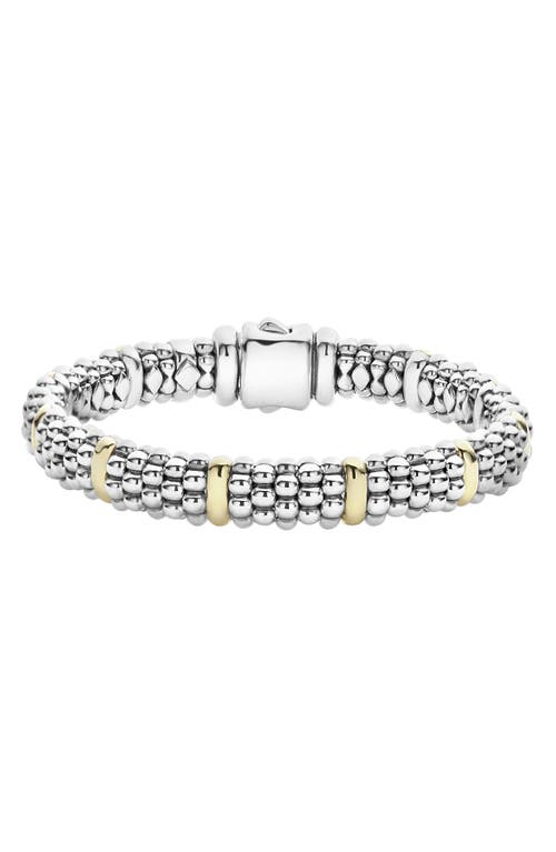 Shop Lagos Oval Caviar Rope Bracelet In Silver/gold