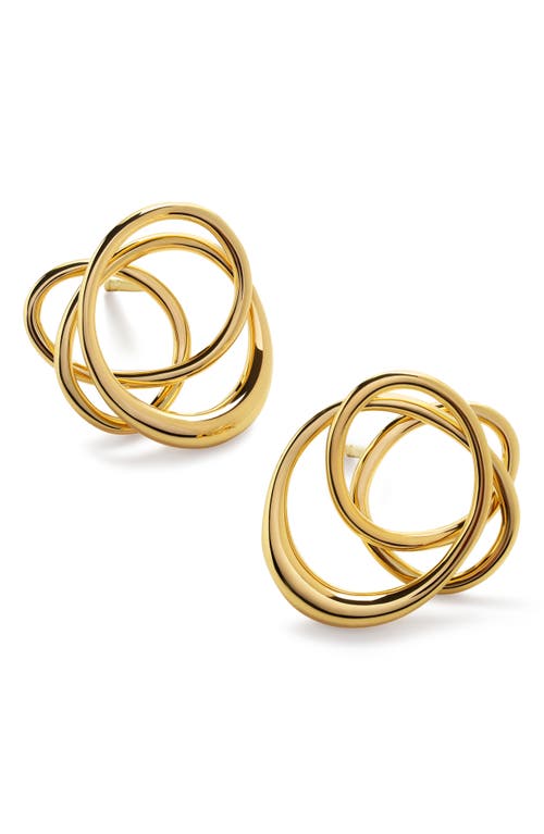 Shop Monica Vinader Nura Wrap Drop Earrings In 18ct Gold Vermeil