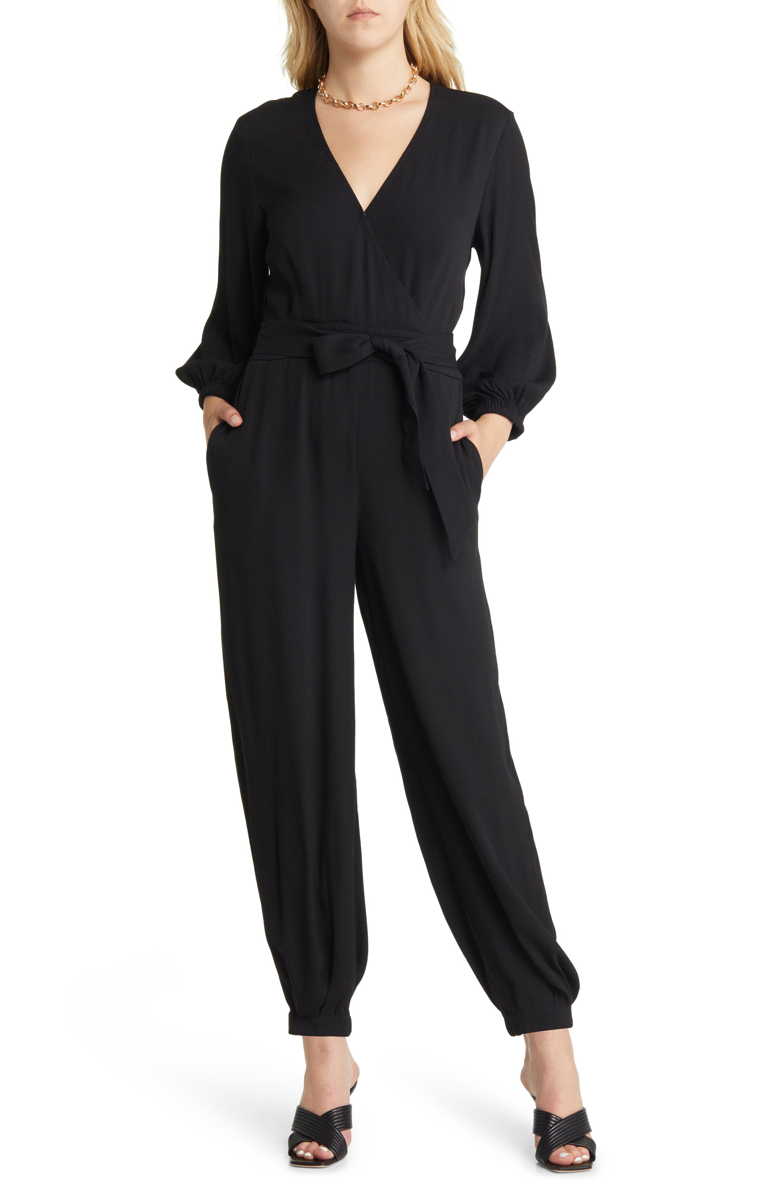 Womens Clothing Jumpsuits and rompers Full-length jumpsuits and rompers OttodAme Synthetic Jumpsuit in Black 