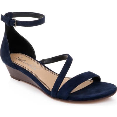 Splendid Stefano Strappy Wedge Sandal, Blue