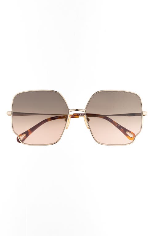 Chloé 60mm Gradient Square Sunglasses in Black at Nordstrom