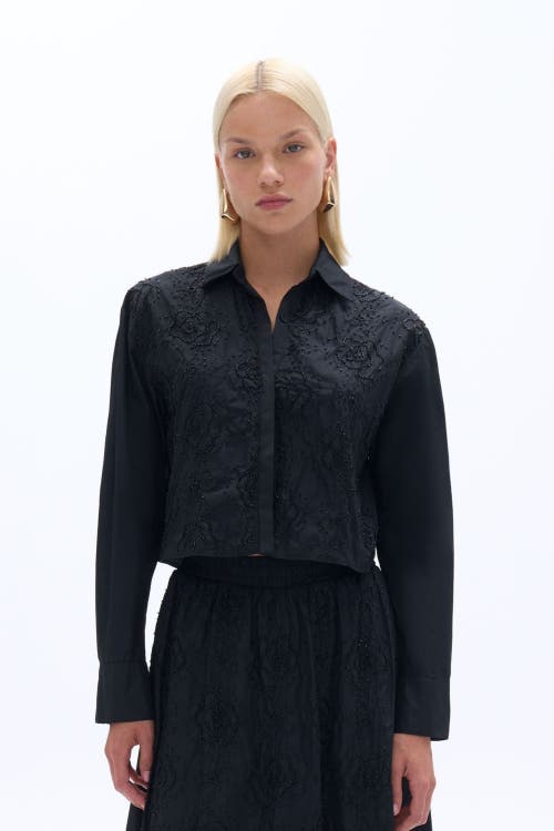Shop Nocturne Bead Embellished Shirt In Black