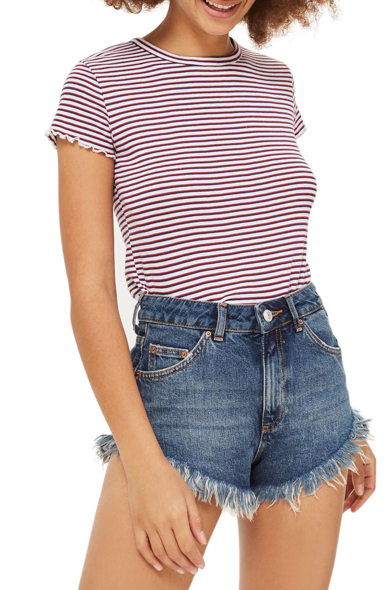 topshop kiri cutoff denim shorts