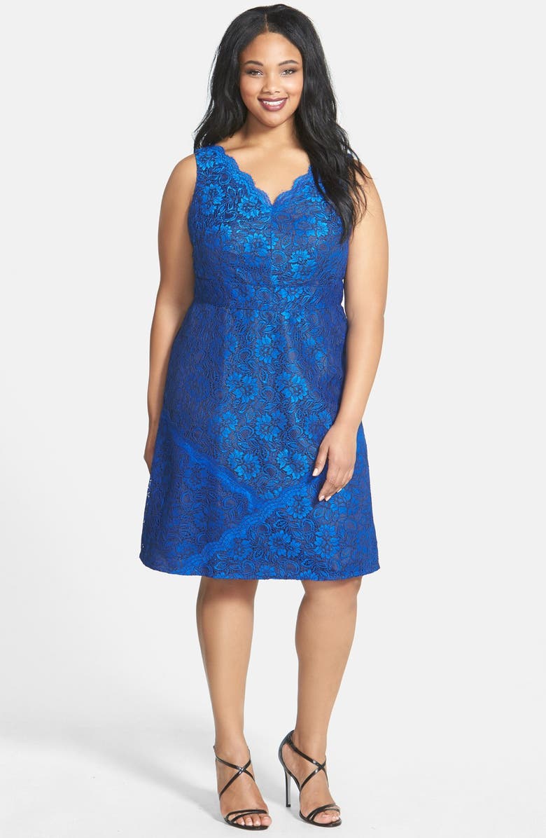 Calvin Klein Lace A-Line Dress (Plus Size) | Nordstrom