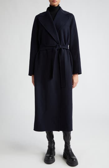 Shop Tory Burch Double-Face Wool Hooded Wrap Coat