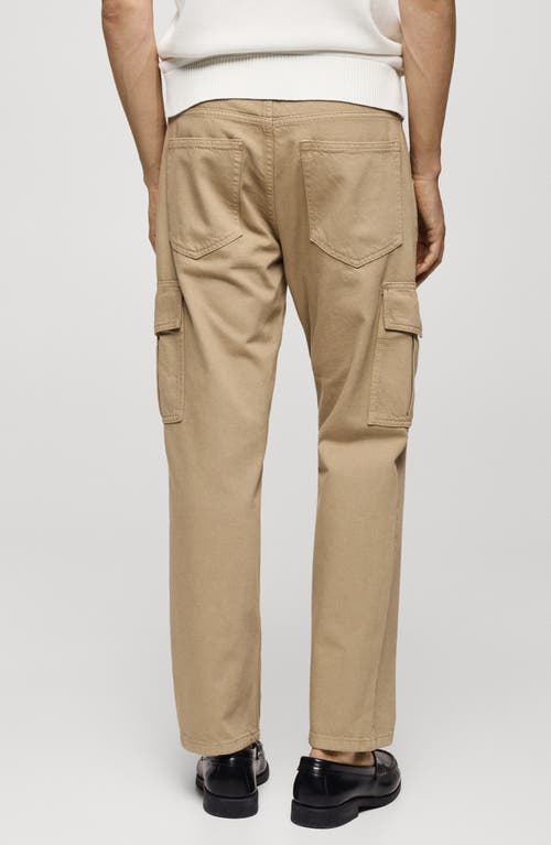 Mango Regular Fit Cargo Jeans In Khaki