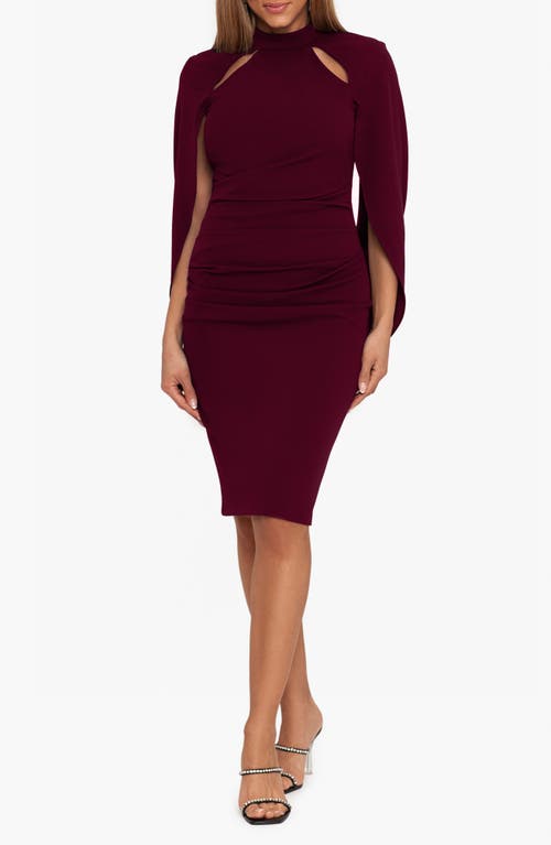 BETSY & ADAM BETSY & ADAM CUTOUT LONG SLEEVE SCUBA SHEATH DRESS 