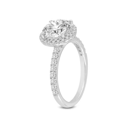 Asany Love Grown Collection 14k White Gold Round Cut Lab Grown Diamond Halo Engagement Ring In 14k White Gold