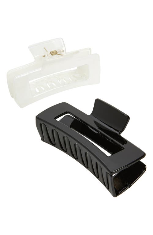 Tasha Assorted 2-Pack Chrome Claw Clips in Blackcream at Nordstrom