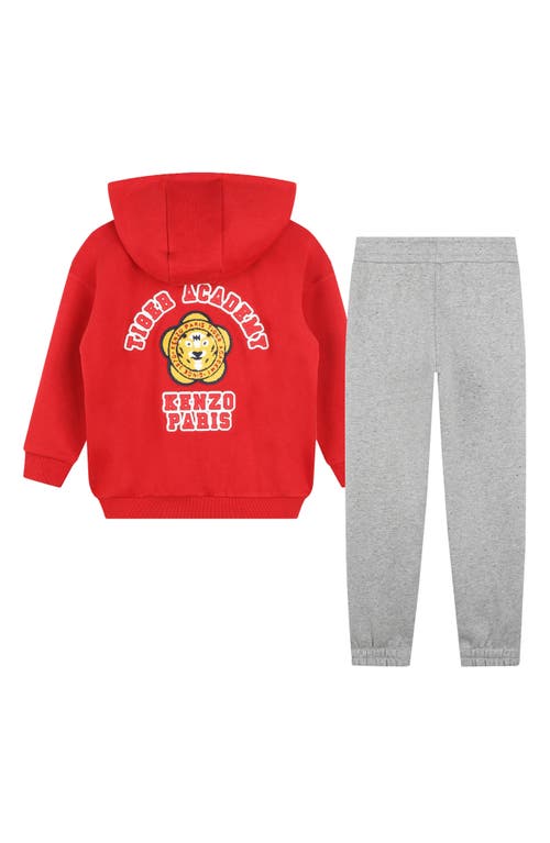 Shop Kenzo Kids' Zip Hoodie & Sweatpants Set In Grey Marl