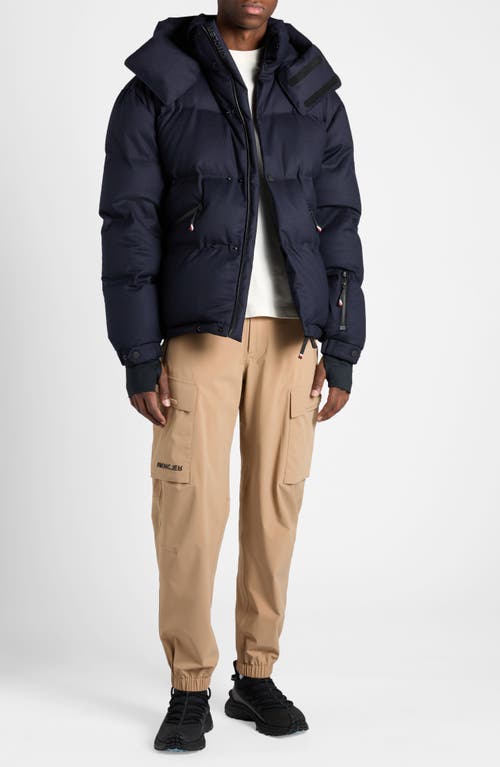 Shop Moncler Grenoble Krun Hooded Down Jacket In Navy Blue