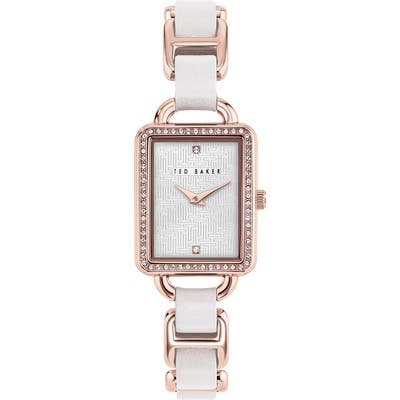 Ted Baker London Primrose Leather Link Bracelet Watch, 2m mm