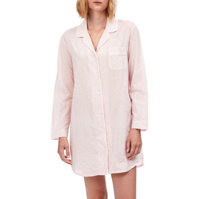 The White Company Scallop Print Cotton Nightshirt, Pink