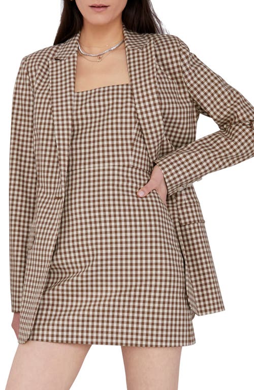 Favorite Daughter The Break Up Oversize Stretch Cotton Blazer Brown Gingham at Nordstrom,