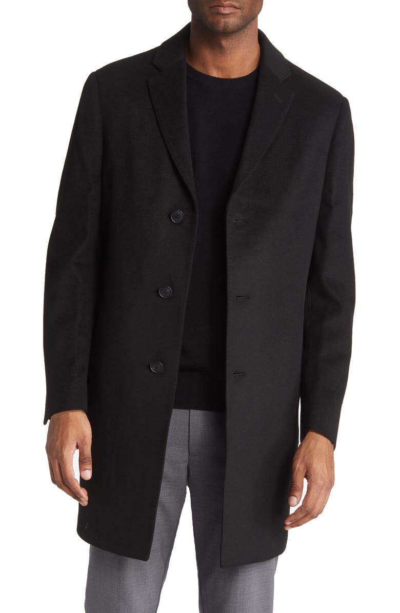 Nordstrom Mason Wool & Cashmere Coat, Main, color, BLACK CAVIAR