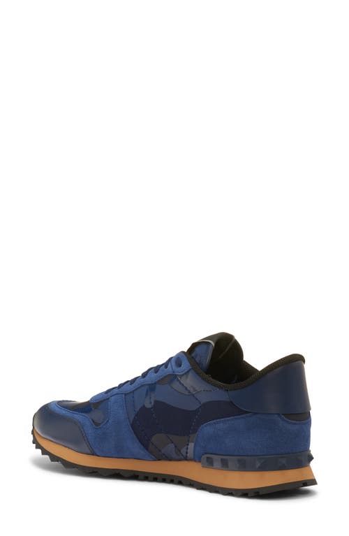 Shop Valentino Garavani Rockrunner Sneaker In Zbm-electric Blue-mar-work