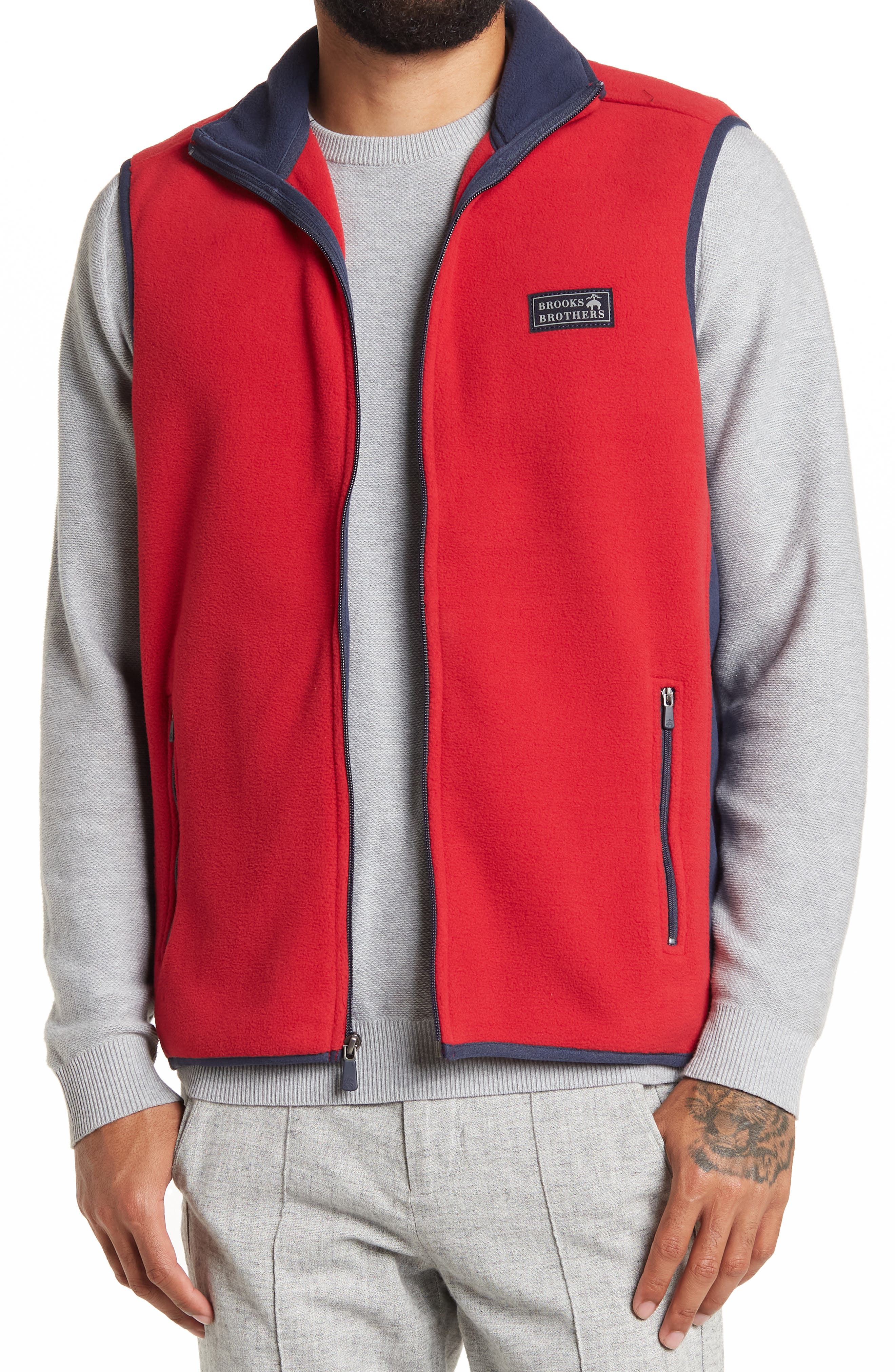 Brooks brothers red fleece vest on sale