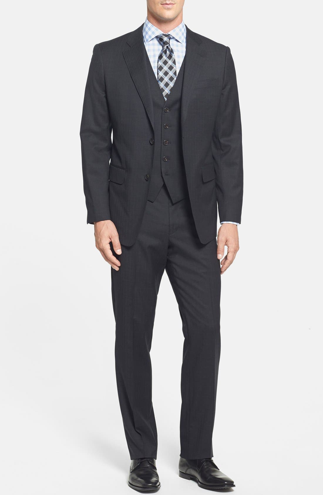 John W. Nordstrom® Classic Fit Check Three Piece Suit Nordstrom