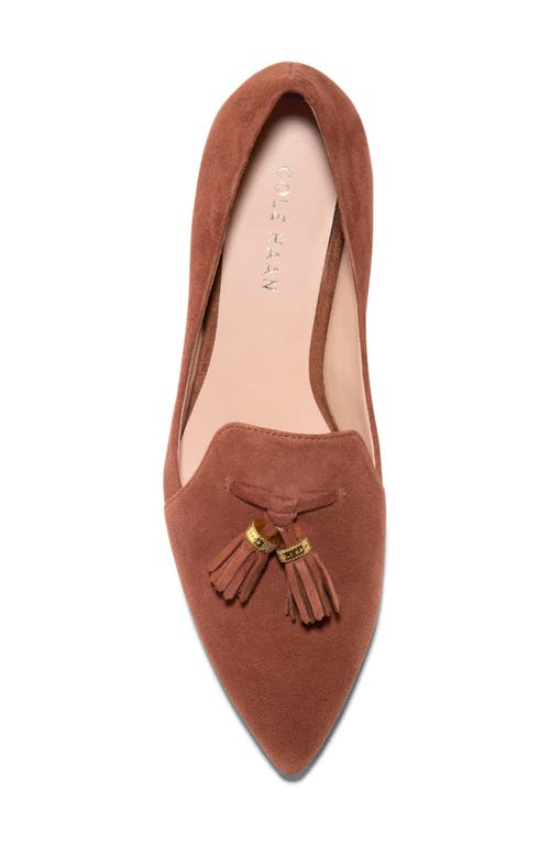 Cole Haan Vanya Tassel Flat In Dark Cuoi