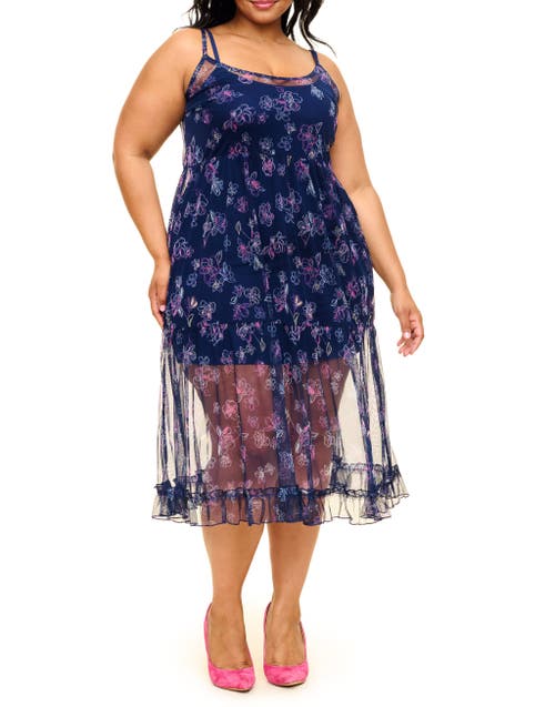 Shop Adore Me Kaycee Slip In Floral Blue