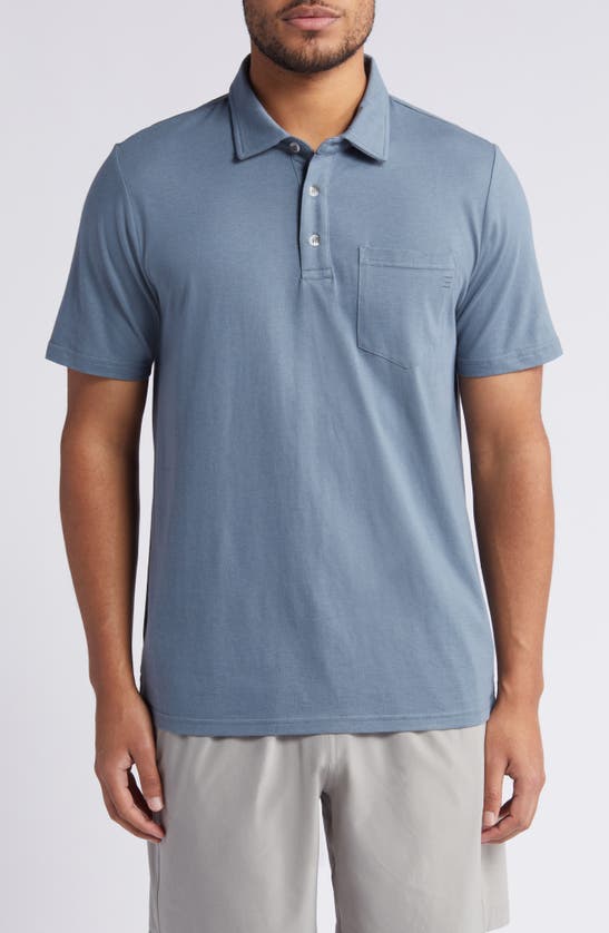 Free Fly Heritage Cotton Blend Polo In Slate Blue