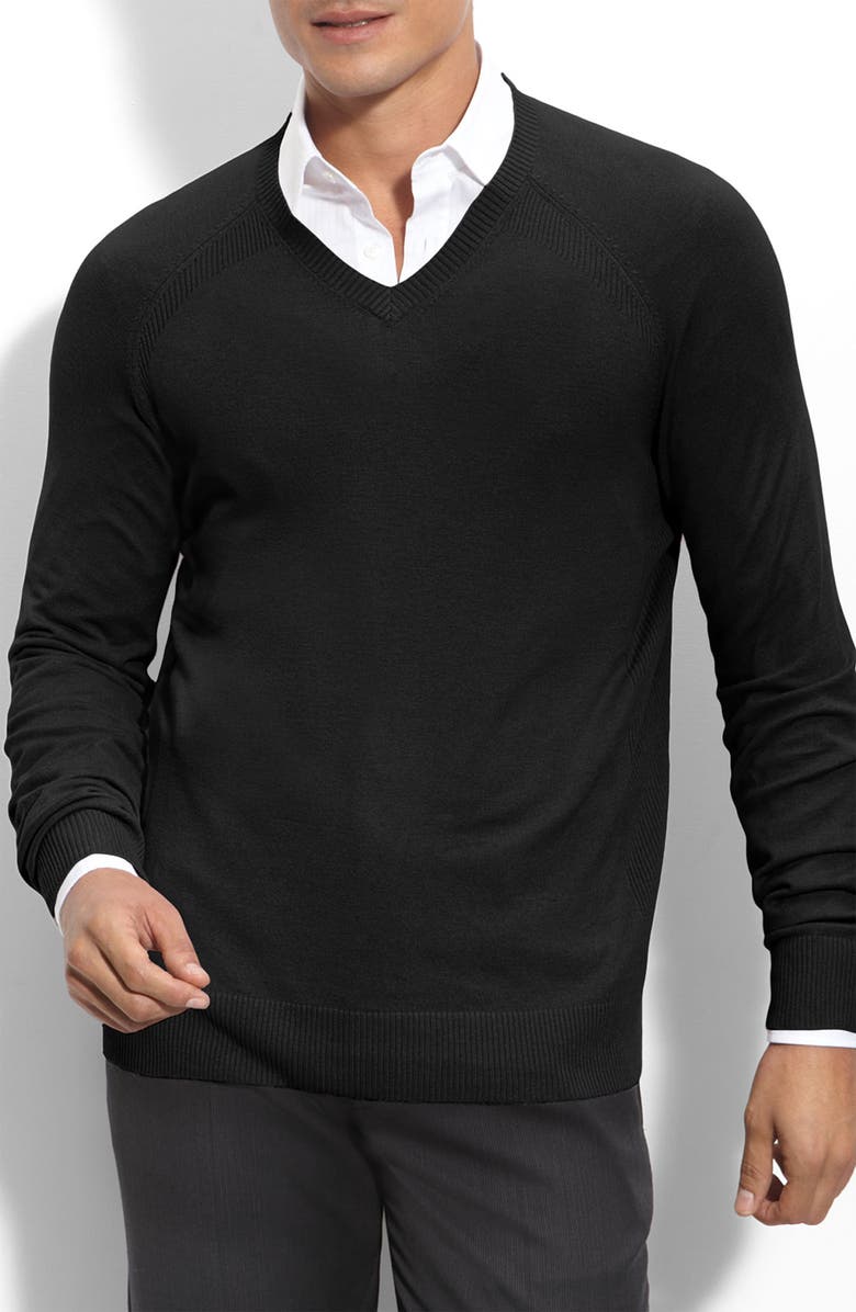Calibrate Trim Fit Cotton Blend V-Neck Sweater | Nordstrom