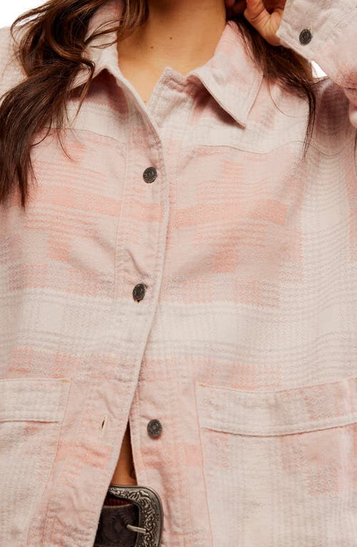 Shop Free People Keep It Cozy Plaid Cotton Flannel Overshirt In Berry Combo